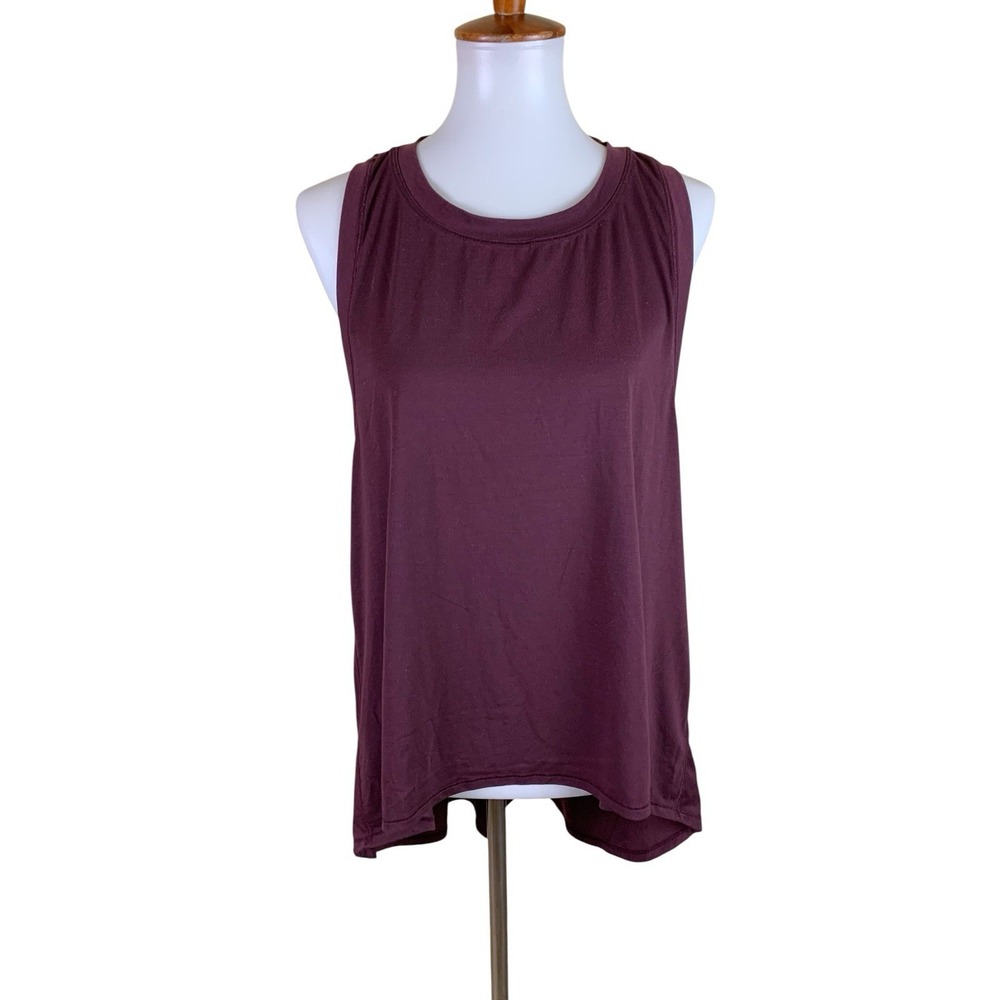 Athleta Burgundy Sleeveless Workout Tank Top Moisture Wicking Activewear Large